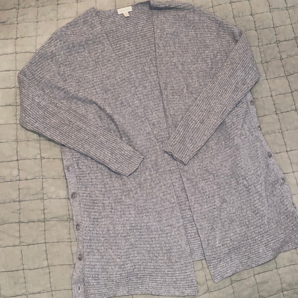 Garnet Hill Heather Gray Open Cardigan